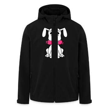 Hund Wurst Maul Hunger Essen Frisst Würstchen Süß - Recycelte Männer Softshell-Jacke von Stanley/Stella - Schwarz - Vorne - AI Model Male 185 light (185cm)