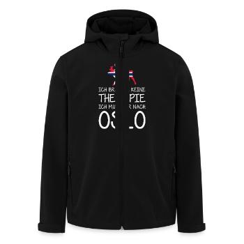 Ich brauche keine Therapie Ich muss nur nach Oslo - Recycelte Männer Softshell-Jacke von Stanley/Stella - Schwarz - Vorne - AI Model Male 185 light (185cm)