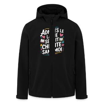 Admets le ! La vie serait chiante sans moi - Veste softshell homme en polyester recyclé Stanley/Stella - noir - Devant - AI Model Male 185 light (185cm)