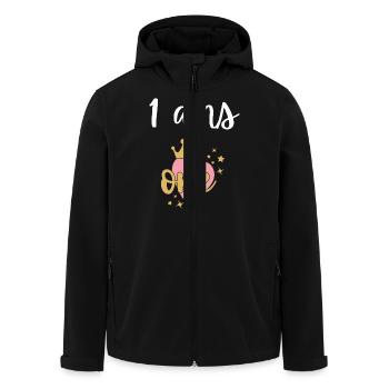 1. 1 Jahr. 1. JUBILÄUM. 1-JÄHRIGES JUBILÄUM. ANNI - Recycelte Männer Softshell-Jacke von Stanley/Stella - Schwarz - Vorne - AI Model Male 185 light (185cm)