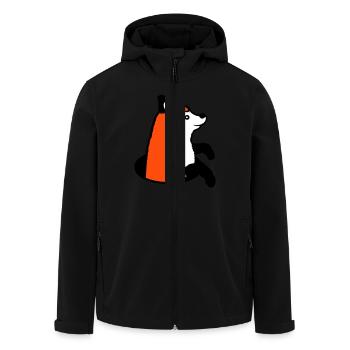 Fuchs Guckt Lustig aus Boden Loch Glücklich Cool - Recycelte Männer Softshell-Jacke von Stanley/Stella - Schwarz - Vorne - AI Model Male 185 light (185cm)
