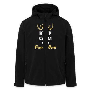 Keep Calm and Read a Book - Book Lover Design - Men’s Recycled Softshell Jacket by Stanley/Stella - black - Front - AI Model Male 185 light (185cm)