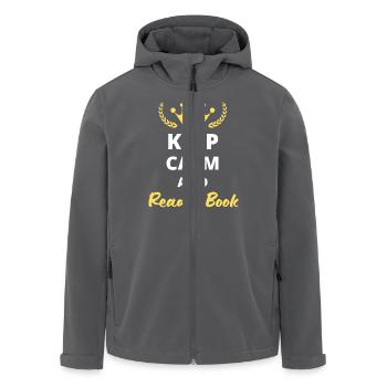 Bleiben Sie ruhig und lesen Sie ein Buch - Book Lover Design - Recycelte Männer Softshell-Jacke von Stanley/Stella - Anthrazit - Vorne - AI Model Male 185 light (185cm)