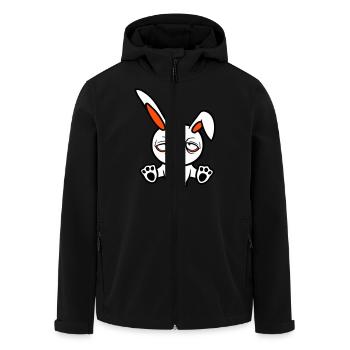 Hase Müde Verwirrt Entspannt Rote Augenringe Chill - Recycelte Männer Softshell-Jacke von Stanley/Stella - Schwarz - Vorne - AI Model Male 185 light (185cm)