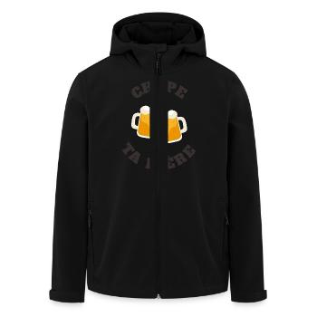 chope ta biere homme femme humour biere - Veste softshell homme en polyester recyclé Stanley/Stella - noir - Devant - AI Model Male 185 light (185cm)
