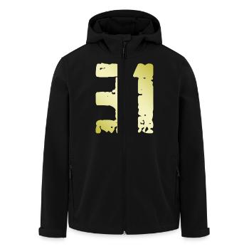 31 Nombre Vintage - Veste softshell homme en polyester recyclé Stanley/Stella - noir - Devant - AI Model Male 185 light (185cm)