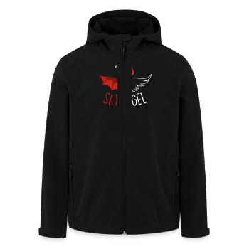 SatAngel - Satan and Angel - half Devil half Angel - Men’s Recycled Softshell Jacket by Stanley/Stella - black - Front - AI Model Male 185 light (185cm)