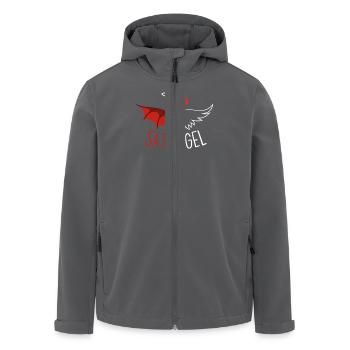 SatAngel - Satan and Angel - half Devil half Angel - Men’s Recycled Softshell Jacket by Stanley/Stella - anthracite - Front - AI Model Male 185 light (185cm)