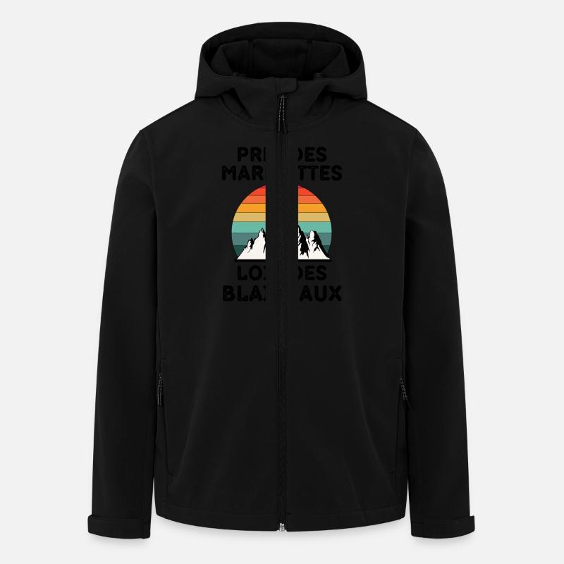 Marmotte fort paysage - Veste softshell homme en polyester recyclé Stanley/Stella - noir