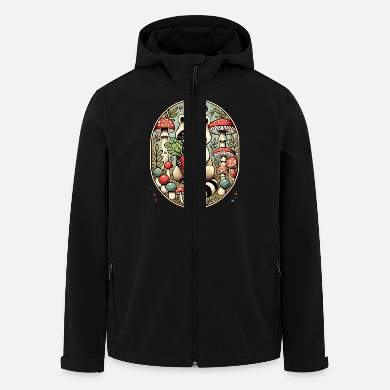 raton laveur mignon - Veste softshell homme en polyester recyclé Stanley/Stella - noir