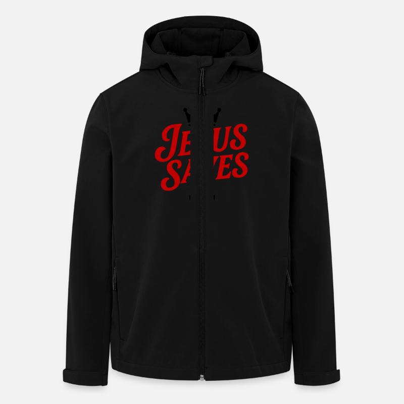 Jesus Rettet Kreuz - Recycelte Männer Softshell-Jacke von Stanley/Stella - Schwarz