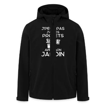 J ai des projets avec mon jardin - Veste softshell homme en polyester recyclé Stanley/Stella - noir - Devant - AI Model Male 185 light (185cm)