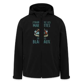Je traine avec les marmottes - Veste softshell homme en polyester recyclé Stanley/Stella - noir - Devant - AI Model Male 185 light (185cm)