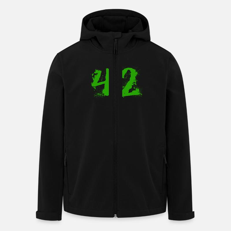 The answer to everything: 42 - Men’s Recycled Softshell Jacket by Stanley/Stella - black