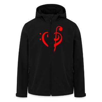 clef - love - Men’s Recycled Softshell Jacket by Stanley/Stella - black - Front - AI Model Male 185 light (185cm)