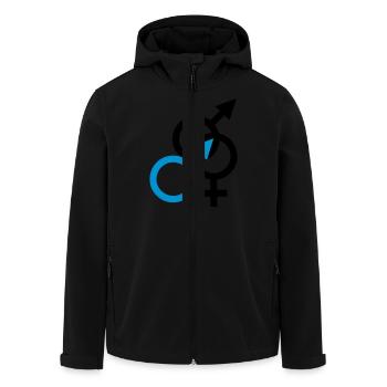Je suis un homme et BI - Veste softshell homme en polyester recyclé Stanley/Stella - noir - Devant - AI Model Male 185 light (185cm)