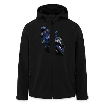 Motard Gendarmerie - Veste softshell homme en polyester recyclé Stanley/Stella - noir - Devant - AI Model Male 185 light (185cm)