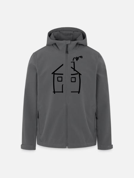Haus Kinderzeichnung - Recycelte Männer Softshell-Jacke von Stanley/Stella - Schwarz