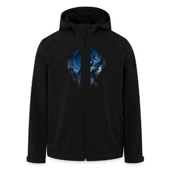 Rahmenlos JL Wolf - Design Geschenk - Recycelte Männer Softshell-Jacke von Stanley/Stella - Schwarz - Vorne - AI Model Male 185 light (185cm)