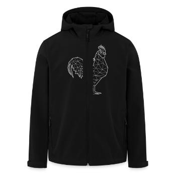 Hahn Weiss - Animal Prism - Recycelte Männer Softshell-Jacke von Stanley/Stella - Schwarz - Vorne - AI Model Male 185 light (185cm)