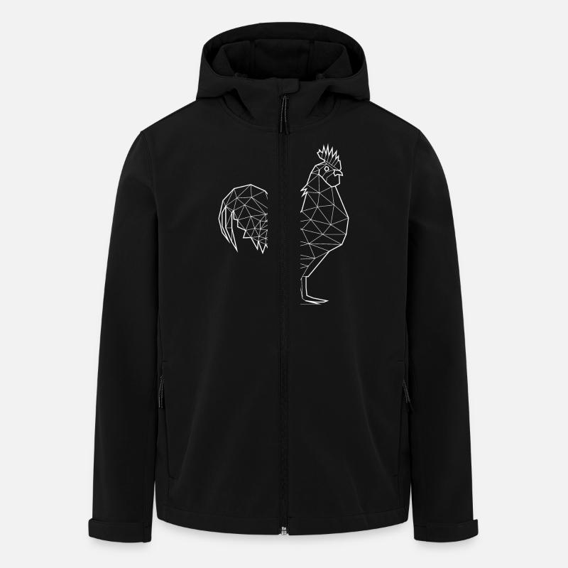 Coq Blanc - Animal Prism - Veste softshell homme en polyester recyclé Stanley/Stella - noir