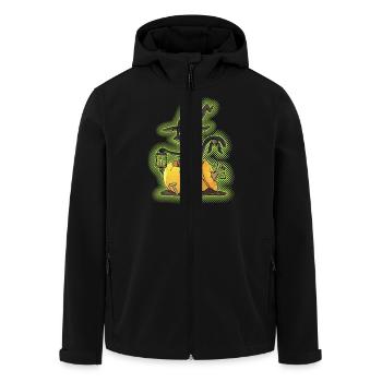 Halloween Black Witch Cat in Pumpkin - Men’s Recycled Softshell Jacket by Stanley/Stella - black - Front - AI Model Male 185 light (185cm)
