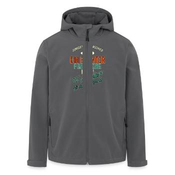 JGA Team - Beamter - Version Auch - petrol - - Recycelte Männer Softshell-Jacke von Stanley/Stella - Schwarz - Vorne - AI Model Male 185 light (185cm)
