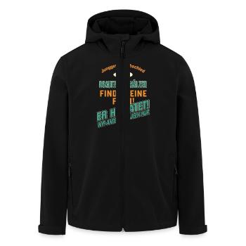 JGA Team - Brauer und Mälzer - petrol strong - Recycelte Männer Softshell-Jacke von Stanley/Stella - Schwarz - Vorne - AI Model Male 185 light (185cm)