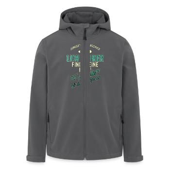 JGA Team - LKW Fahrer - Version Auch - petrol - - Recycelte Männer Softshell-Jacke von Stanley/Stella - Schwarz - Vorne - AI Model Male 185 light (185cm)