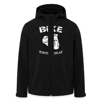 Bike im Winterschlaf - Recycelte Männer Softshell-Jacke von Stanley/Stella - Schwarz - Vorne - AI Model Male 185 light (185cm)