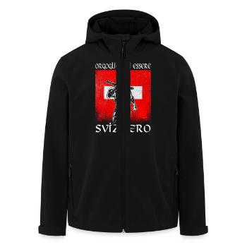 Tell - Svizzero - Orgoglioso - Recycelte Männer Softshell-Jacke von Stanley/Stella - Schwarz - Vorne - AI Model Male 185 light (185cm)