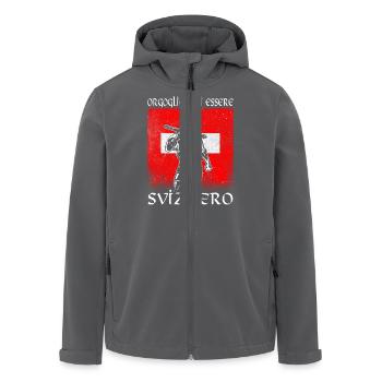 Tell - Svizzero - Orgoglioso - Recycelte Männer Softshell-Jacke von Stanley/Stella - Anthrazit - Vorne - AI Model Male 185 light (185cm)