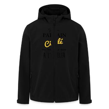 j'ai un parrain cinglé ne me force pas a l'appler - Veste softshell homme en polyester recyclé Stanley/Stella - noir - Devant - AI Model Male 185 light (185cm)