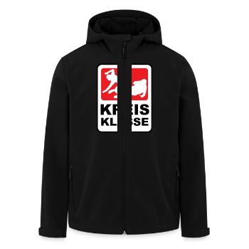 kreisklasse_1 - Men’s Recycled Softshell Jacket by Stanley/Stella - black - Front - AI Model Male 185 light (185cm)