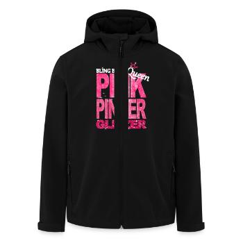 Bling Queen Pink Glitzer Prinzessin Geburtstag - Recycelte Männer Softshell-Jacke von Stanley/Stella - Schwarz - Vorne - AI Model Male 185 light (185cm)