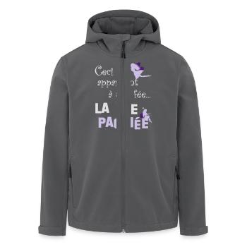 Fée paschiée - Veste softshell homme en polyester recyclé Stanley/Stella - charbon - Devant - AI Model Male 185 light (185cm)