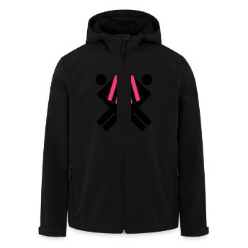 Intersection 2 +1 - Men’s Recycled Softshell Jacket by Stanley/Stella - black - Front - AI Model Male 185 light (185cm)
