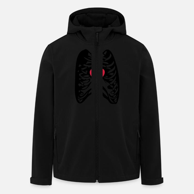 Skeul human skeleton human heart - Men’s Recycled Softshell Jacket by Stanley/Stella - black