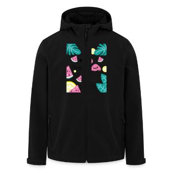 Summer Vibes - Recycelte Männer Softshell-Jacke von Stanley/Stella - Schwarz - Vorne - AI Model Male 185 light (185cm)