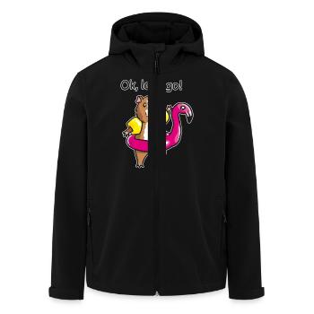 Meerschweinchen Haltung im Pool - Recycelte Männer Softshell-Jacke von Stanley/Stella - Schwarz - Vorne - AI Model Male 185 light (185cm)