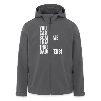Cant scare me i have three Daughters drei Töchter - Men’s Recycled Softshell Jacket by Stanley/Stella - anthracite - Front - AI Model Male 185 light (185cm)