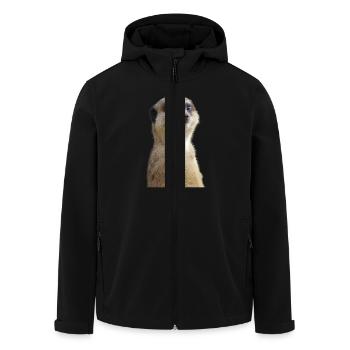 Meerkats photo - Men’s Recycled Softshell Jacket by Stanley/Stella - black - Front - AI Model Male 185 light (185cm)