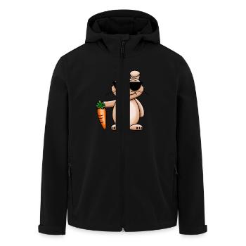 Cooler Hase mit Sonnenbrille - Recycelte Männer Softshell-Jacke von Stanley/Stella - Schwarz - Vorne - AI Model Male 185 light (185cm)