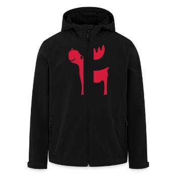 Moose bois de renne cerf noël Rudolf - Veste softshell homme en polyester recyclé Stanley/Stella - noir - Devant - AI Model Male 185 light (185cm)