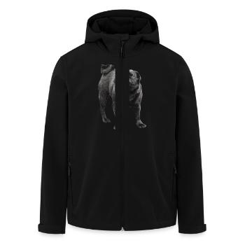 Pug noir - Veste softshell homme en polyester recyclé Stanley/Stella - noir - Devant - AI Model Male 185 light (185cm)