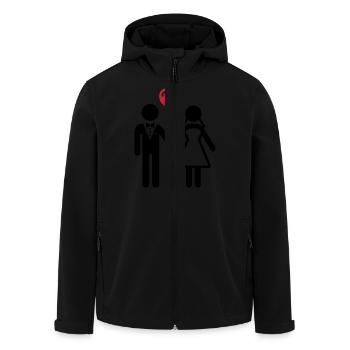 Mariée et le marié avec coeur - Veste softshell homme en polyester recyclé Stanley/Stella - noir - Devant - AI Model Male 185 light (185cm)
