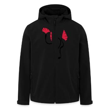 poppies_flowers - Men’s Recycled Softshell Jacket by Stanley/Stella - black - Front - AI Model Male 185 light (185cm)