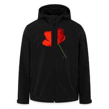 Red poppy seed - Men’s Recycled Softshell Jacket by Stanley/Stella - black - Front - AI Model Male 185 light (185cm)