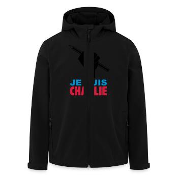 je suis charlie - Veste softshell homme en polyester recyclé Stanley/Stella - noir - Devant - AI Model Male 185 light (185cm)