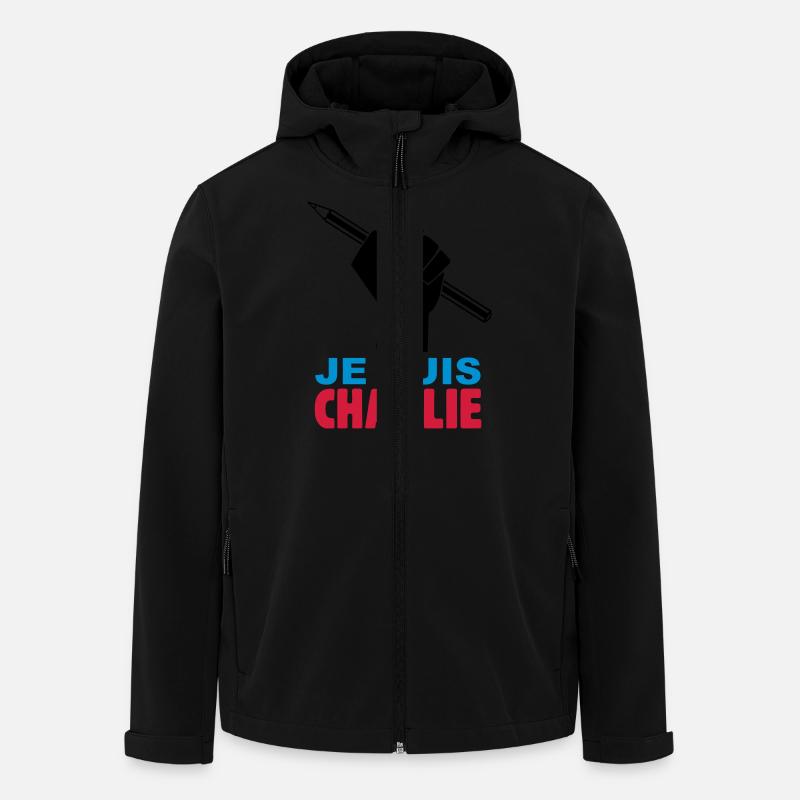 je suis charlie - Veste softshell homme en polyester recyclé Stanley/Stella - noir
